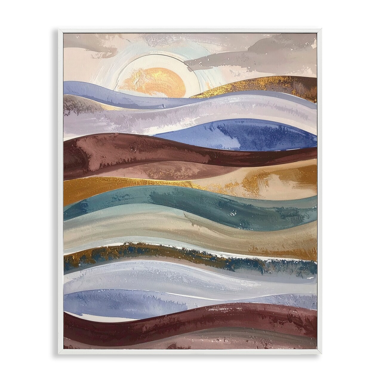 Stupell Industries Layered Ocean Flow Framed Giclee, design by Alonza Saunders